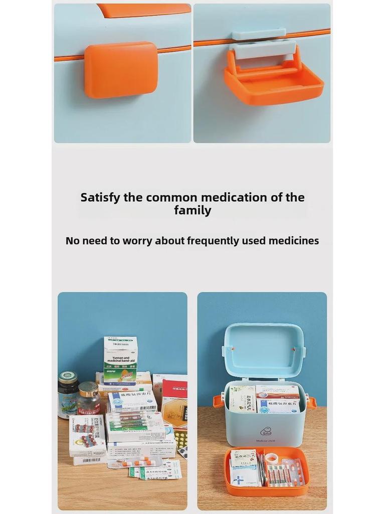 Большая переносная аптечка: Семейный набор с многофункциональным хранилищем для экстренных случаев и домашнего использования