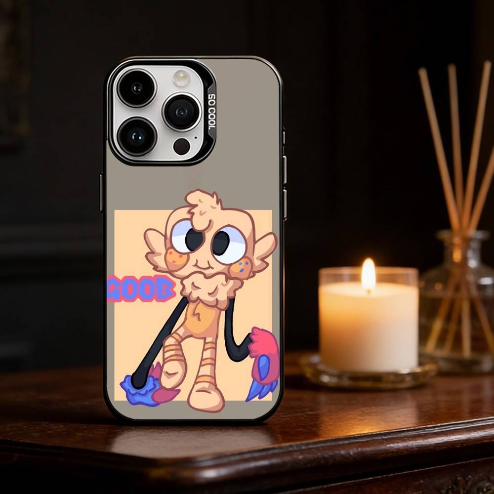 Мультяшный чехол Goob Dandys World для iPhone 17 16 15 14 13 12 11 Pro Max Plus Серебристый Матовый Черный Чехол
