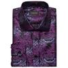 Men's Silk Shirt Button Down Dress Shirts Paisley Long Sleeve Shirts Formal Work Casual