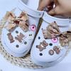 New Hole Shoes DIY Jewelry Fashion Removable Brown Bow Bear Shoe Buckle Set Accessories