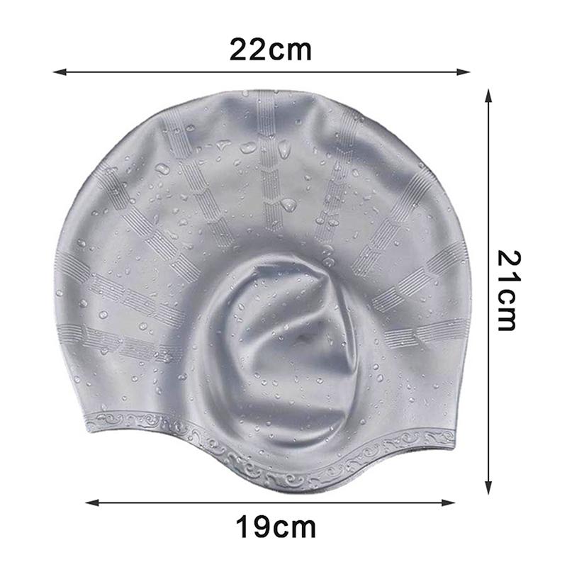 Высокоэластичные шапочки для плавания для взрослых, мужские и женские водонепроницаемые шапочки для бассейна, защита ушей, длинные волосы, большая силиконовая шапка для дайвинга