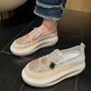 Кроссовки для женщин Классические повседневные туфли на толстой подошве на платформе Bling Diamond Удобные мягкие мокасины Обувь Zapatos De Mujer