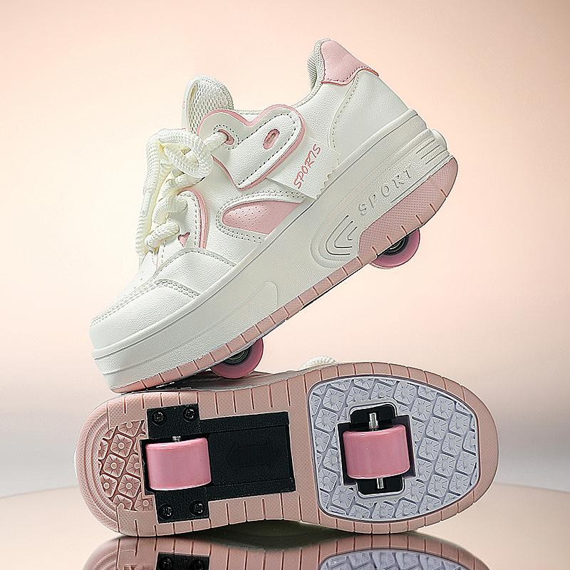 Детские кроссовки на колесах Четырехколесные спортивные ботинки Колесные ролики Съемные Студенческие роликовые кроссовки Обувь