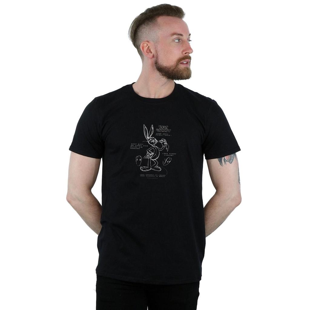 Looney Tunes Mens Bugs Bunny Drawing Instruction T-Shirt