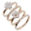 Four-piece Set Ring Plated Gold #7.6(US Size) 9.1g Women Used