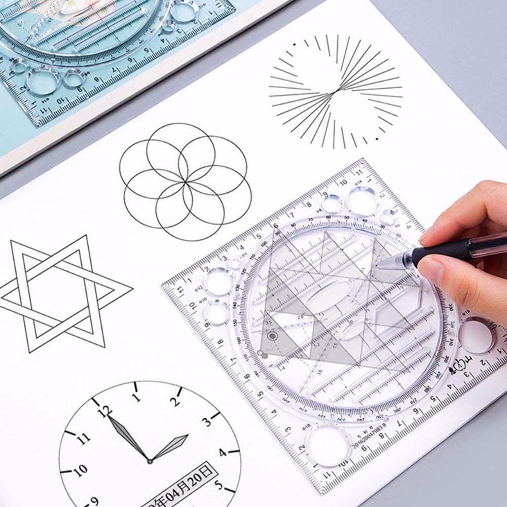 Angle Circle Maker Drawing Ruler Geometric Drawing Template Multifunctional Drawing Ruler