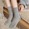 Women Socks  Casual Solid Color Long Socks Knitting Cotton Fashion Harajuku Streetwear Black White Gray Long Socks