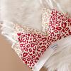 Комплект женского нижнего белья из 2 шт./компл., комплект нижнего белья с леопардовым принтом, регулируемый ремень, бесшовный беспроводной комплект с чашкой 3/4, мягкие эластичные антисептические трусики, бюстгальтер