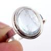 Natural Aquamarine Gemstone Handmade 925 Solid Sterling Silver Ring Size 7 R3p65