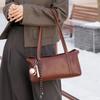 Genuine Leather Hand Carry Retro Casual Underarm Bag Women's Fashion Shoulder Bag Niche Sense Women's Bag