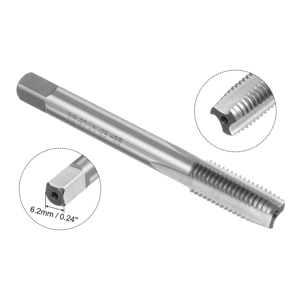 Uxcell Набор метчиков и плашек из 2 штук, Метчик и круглая плашка с резьбой 3/8-20 UNF, Инструмент для нарезания резьбы, Набор метчиков и плашек для ремонта резьбы гаек, винтов, болтов