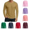 Men's Round Neck Plunger Long Sleeve T-Shirt Top