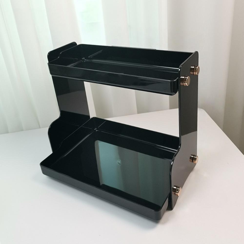 Acrylic Double Layer Storage Rack Anime Figurine Organizer Model Shelf Cosmetic Storage Rack Storage Holder Plastic