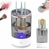 2 In 1 Electric Makeup Brush Cleaner Automatic Spinner Holder Stand Portable USB Makeup Brushes Cleaning Washer Face Cleaning