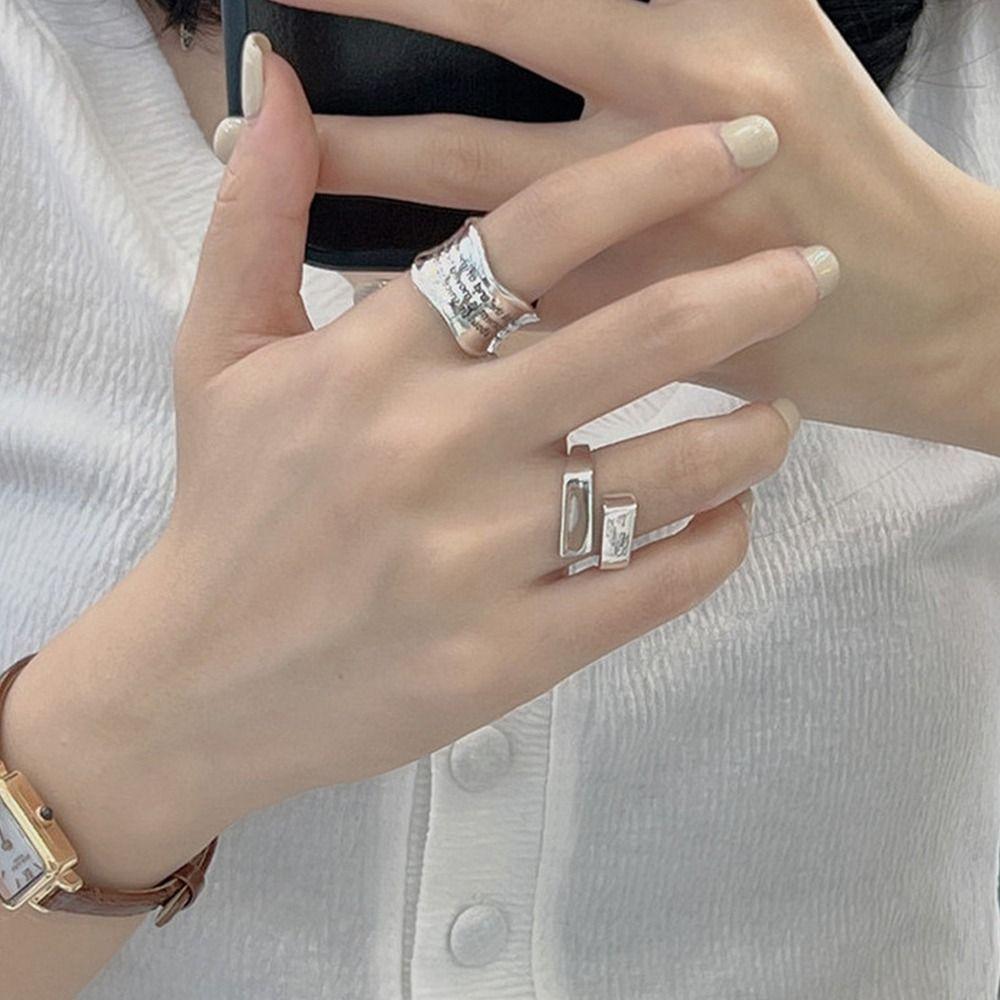 Дизайн Девушка Подарок Волнистый Узор Винтажное Кольцо Женское Кольцо с Открытием Модная Бижутерия Кольцо в Корейском Стиле