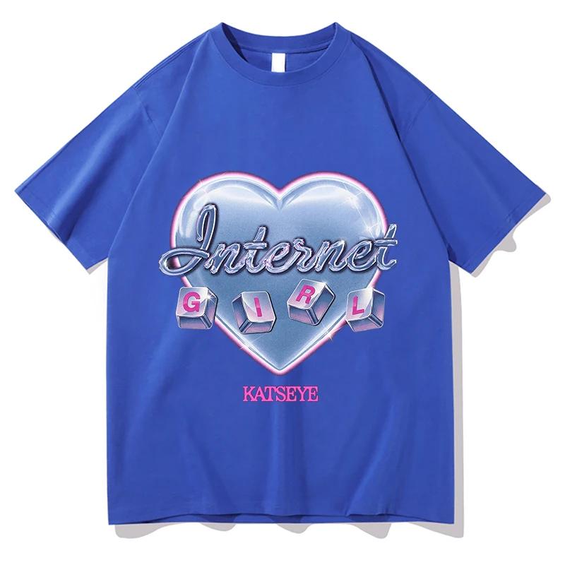 KATSEYE INTERNET GIRL Tour 2026 Tshirt Summer Short Sleeve Unisex Oneck Tshirts Cotton Unisex Streetwear Print Fashion Tops Tees