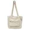 Tote Bag Women's Solid Color Large Capacity Shoulder Bag Student Canvas Underarm Bag