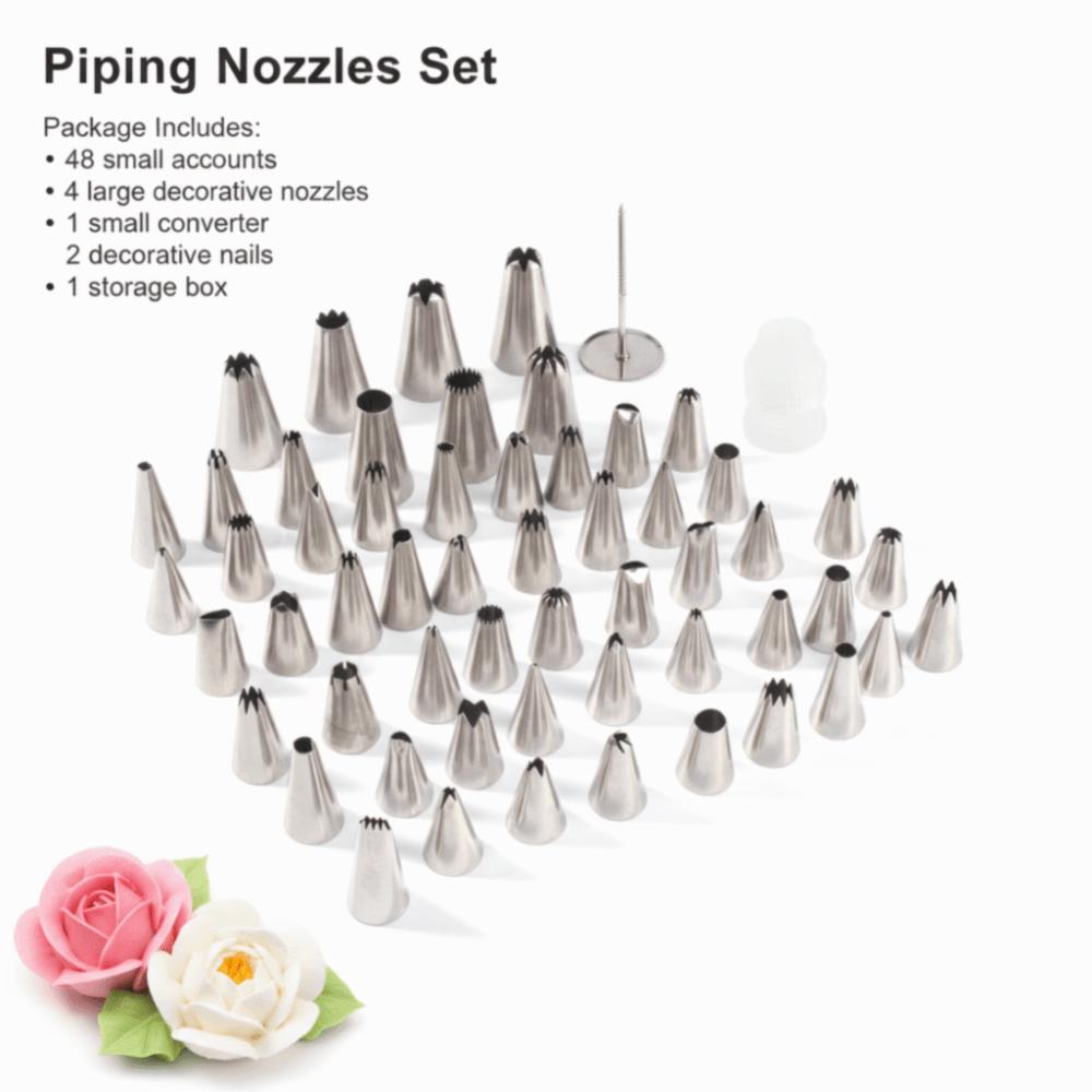 52pcs Pattern Chart Included Piping Nozzles Set Numbered Tips Baking Tools Set Beginners