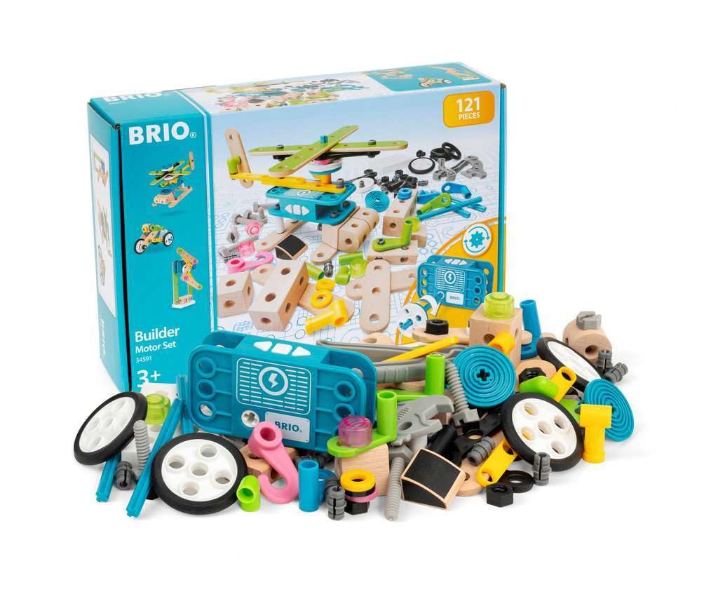 BRIO Builder Motor Set Target Ages 3 and Senior Building Educational 34591 [121 деталь] (Сборная игрушка, блоки, игрушка, деревянный)