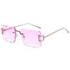 JYL Rimless Cut Lens Sunglasses UV400 Metal Unisex Luxury Fashion / 2353