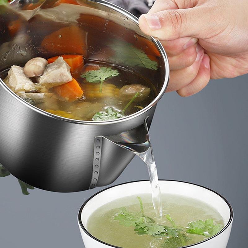 Многофункциональный сепаратор масла и супа 1200 мл из нержавеющей стали, сепаратор жира, масла и супа, многоцелевой масляный фильтр с ручкой и крышкой
