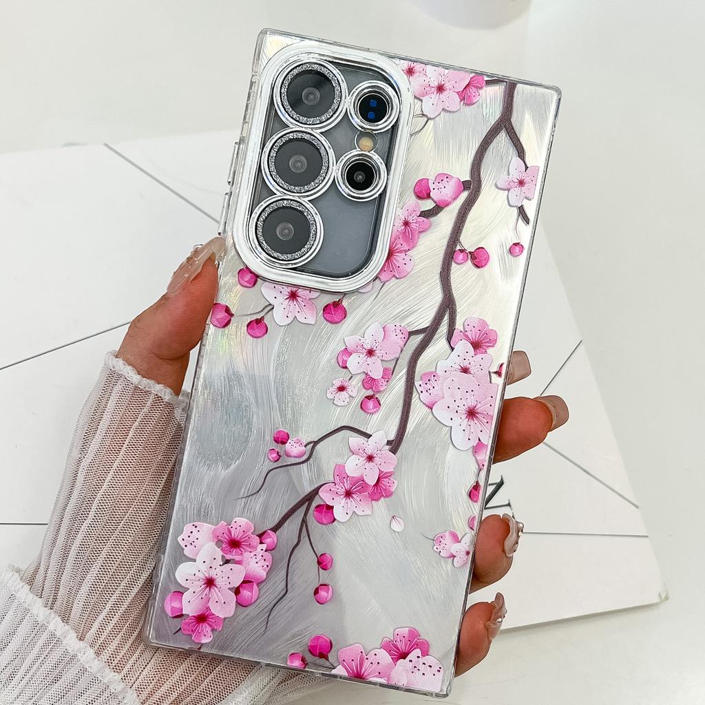 Samsung S25 Ultra Mobile Phone Case Flower Lens Film S24 All Inclusive New A56 Bracelet Protective Case