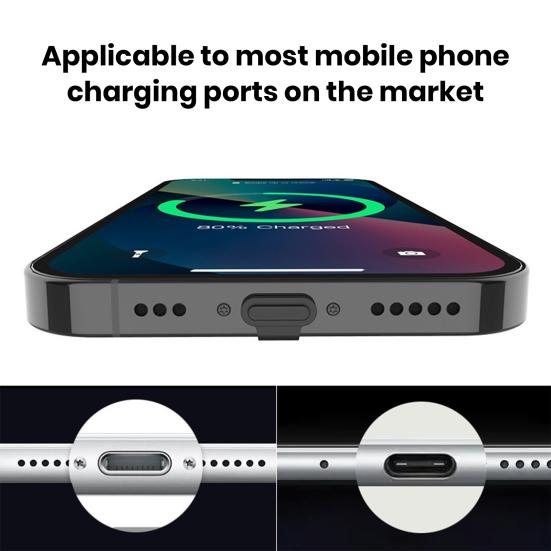 Силиконовая заглушка от пыли для порта зарядки мобильного телефона iPhone Android 8Pin Type-C Водонепроницаемая Защитная заглушка