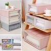 Household Plastic Transparent Stackable Drawer Storage Box Container Organizer