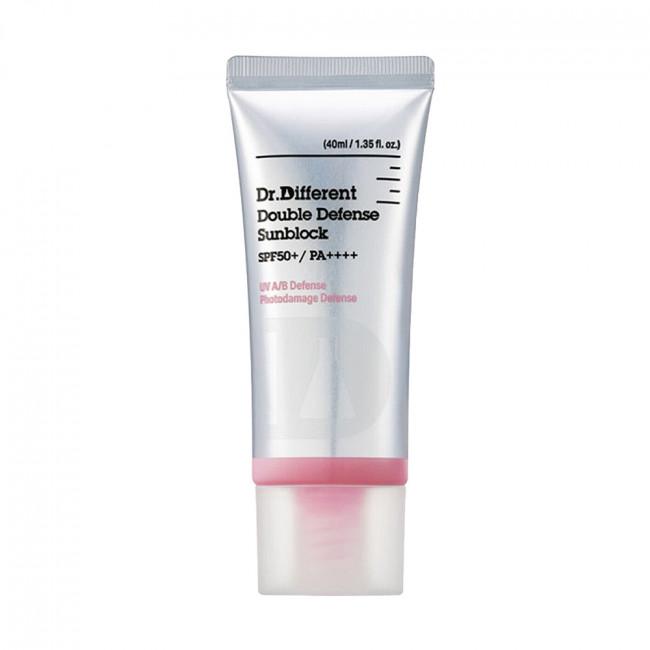 DR.DIFFERENT Солнцезащитный крем Double Defense Sunblock 40 мл SPF50+ PA++++,Корейская косметика,KBeauty, образец