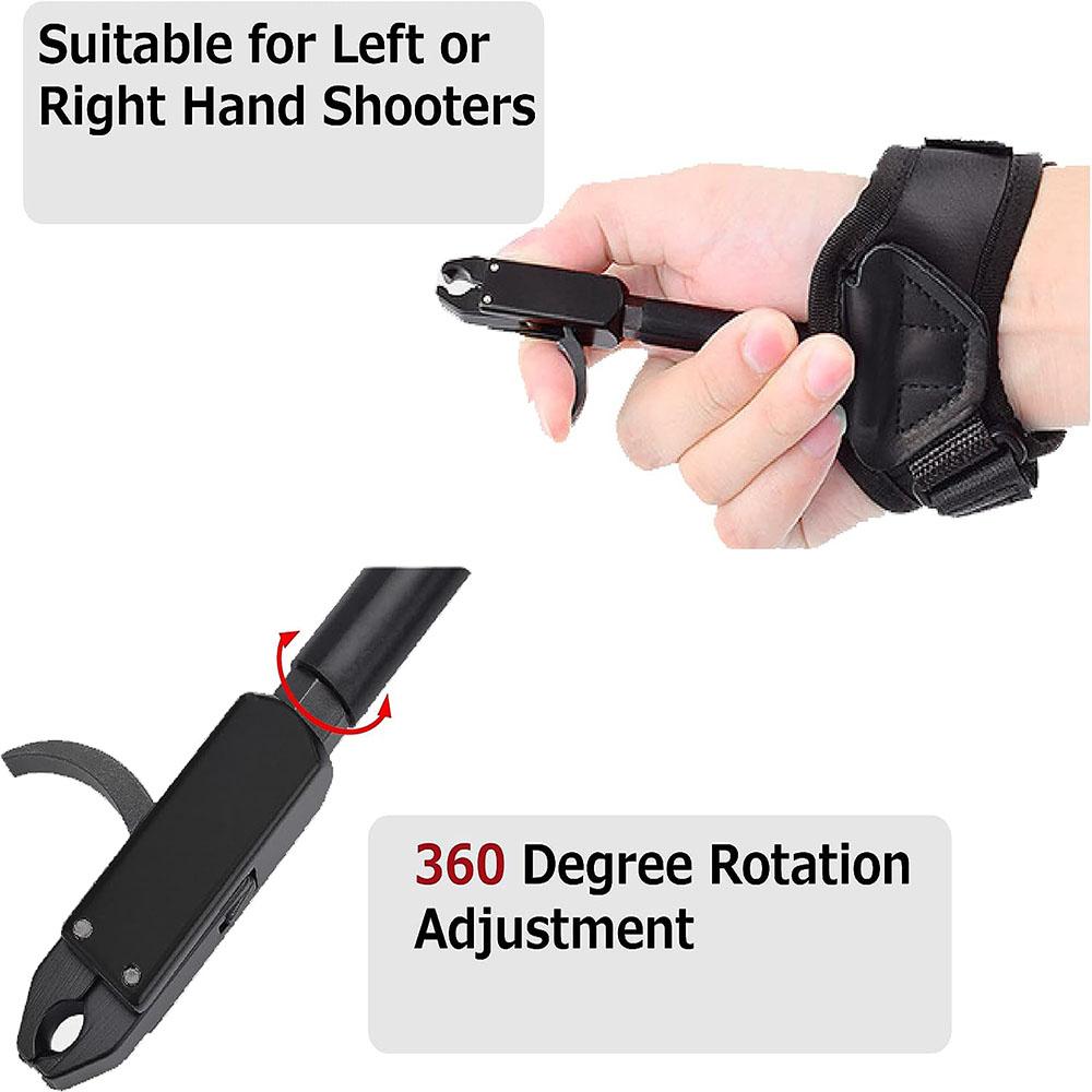 1 X Archery Wrist Release Aid Trigger Adjustable Strap Aluminum Alloy & Nylon