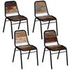 Dining Chairs - VIDAXL - Solid Reclaimed Wood - Vintage - Brown - Set of 4