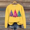 Женская модная рождественская свободная толстовка с длинным рукавом и круглым вырезом с мелким принтом