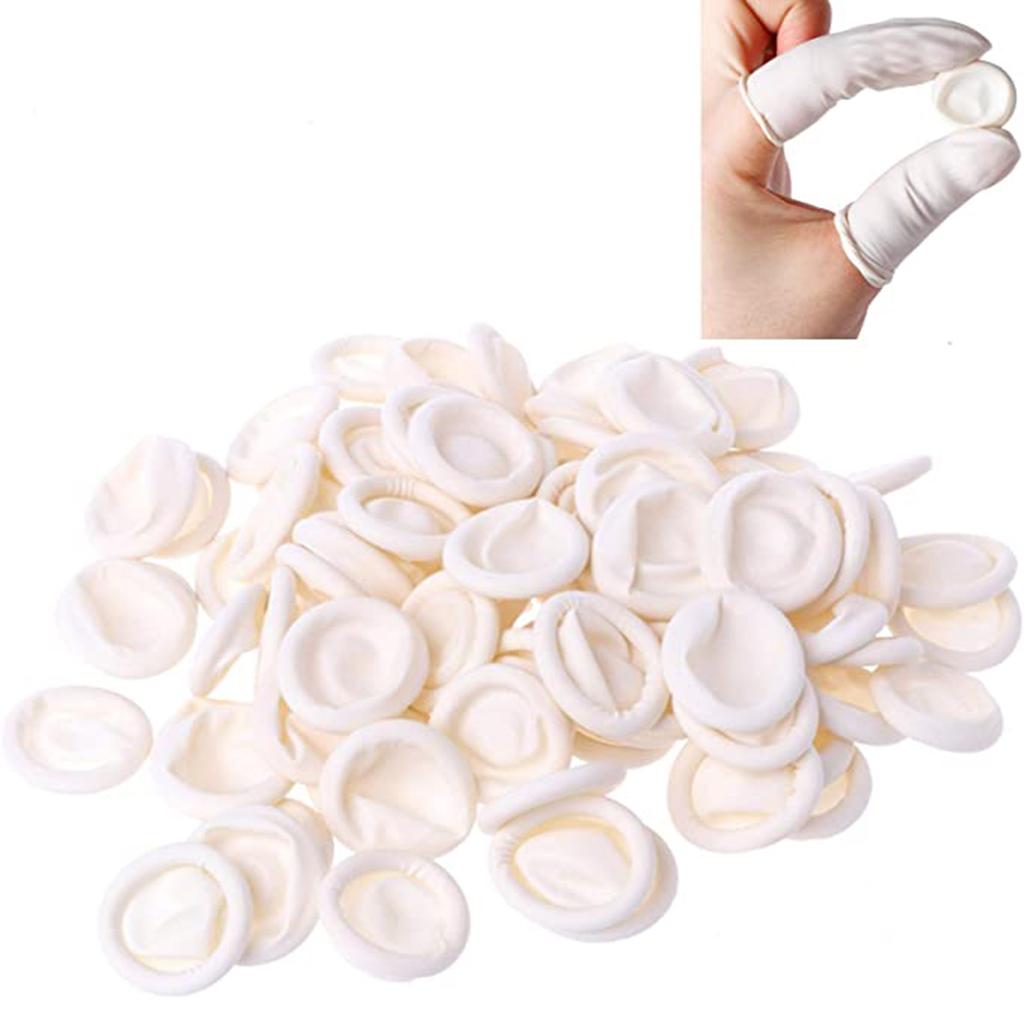 Латексный чехол на палец, антистатические белые перчатки, водонепроницаемые и противоскользящие, одноразовый чехол для ногтей, принадлежности для труда