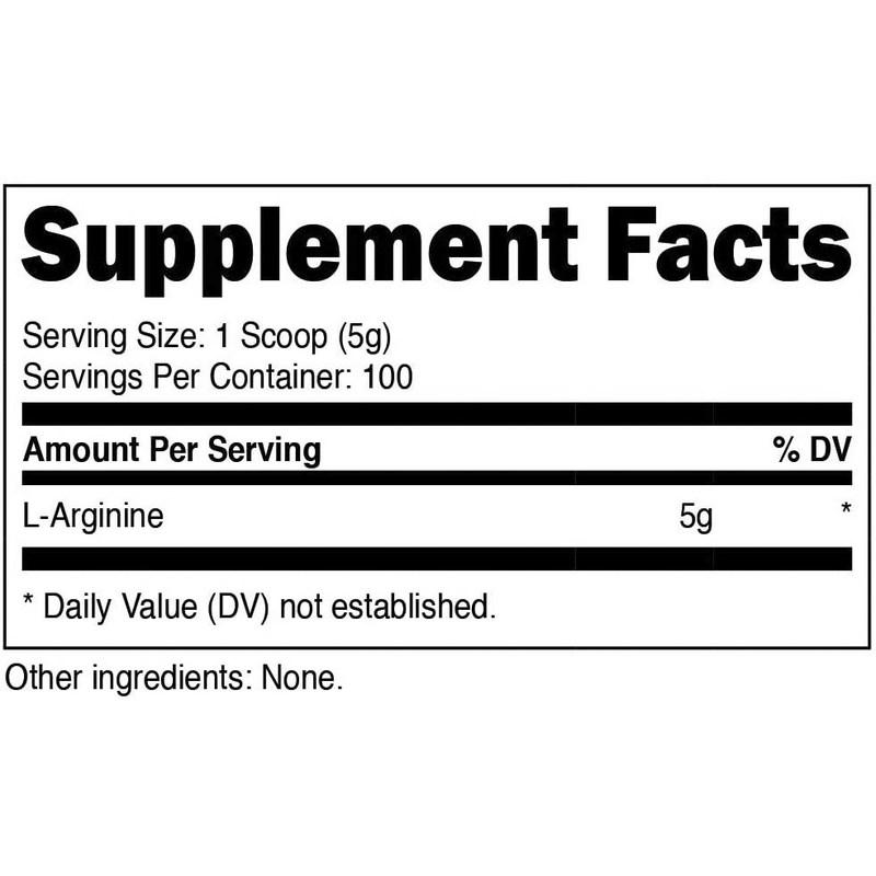 Nutricost L-Arginine Unflavored, 500g, 1 Unit