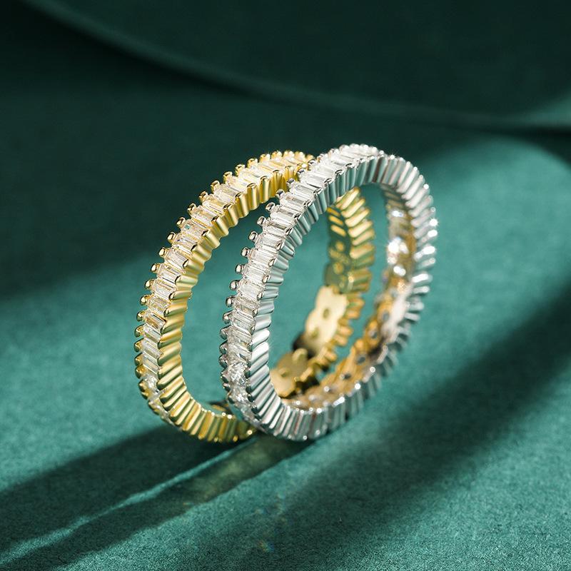 Tancise Classic 925 Sterling Silver Zircon Ring Ladies Jewelry Wedding Promise Party Gift