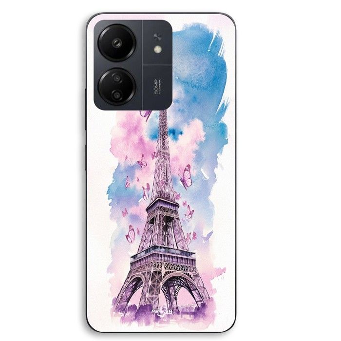 Coque Pour Xiaomi Redmi 13C 4g Tour Eiffel Papillon coloré Maniacase