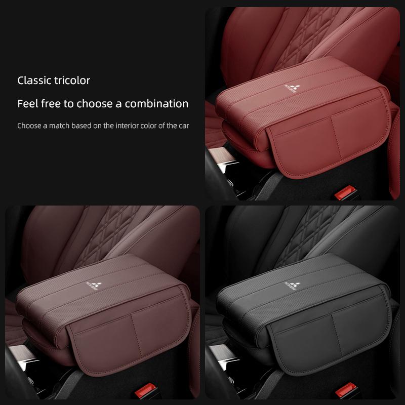 Car Leather Armrest Box Pad Memory Foam Armrest Mat For Mitsubishi Eclipse Lancer Outlander Pajero ASX Colt I200 Space Triton Ex