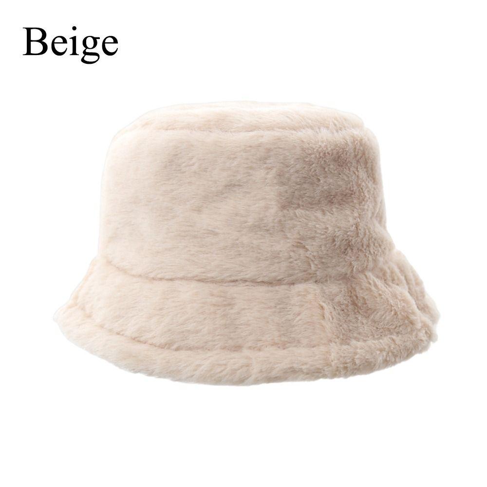 Soft Bucket Hat Warm Flat Top Cap Fashion Winter Hat Women Lady