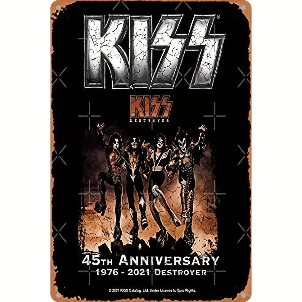 Классическая рок-группа «Kiss Revenge» Винтажный художественный металлический постер Знак Ретро-мужчина Пещера Музыкальный клуб Бар Паб Кафе Декоративные таблички