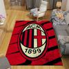 Black ACM Flannel Printed Carpet, Home Sofa Decoration for Living Room & Bedroom, Non‑Slip Play Flannel Floor Mat for Game Room
