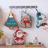 Coral Fleece Christmas Santa Claus Hand Towels Water Absorption Quick-Drying Hand Towel Christmas Tree Bell Kitchen Bathroom