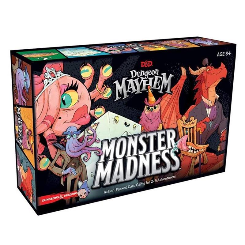 """Dungeon Mayhem"" — это стратегическая карточная игра для детей с дикими монстрами, полностью на английском языке."