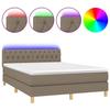 Maison Exclusive - Sommier à lattes de lit avec matelas LED Taupe 140x190 cm Tissu