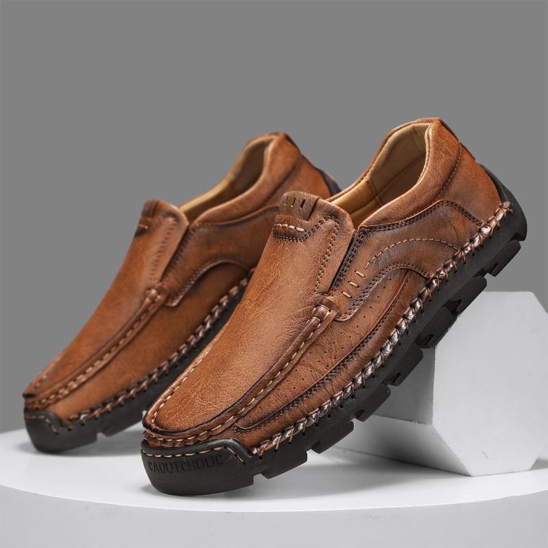 Мужская повседневная обувь Кожаные мокасины ручной работы Удобная мужская обувь Мокасины на плоской подошве Мужские кроссовки