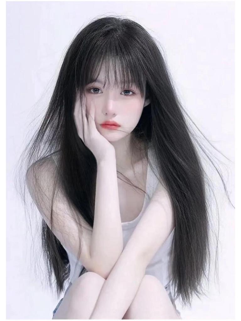 Натуральные длинные прямые парики для женщин - реалистичные, полностью на голове, средней длины, черные