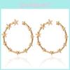 Chic Circle Star Earrings For Women Fashionable Gold Silver Minimalist Design