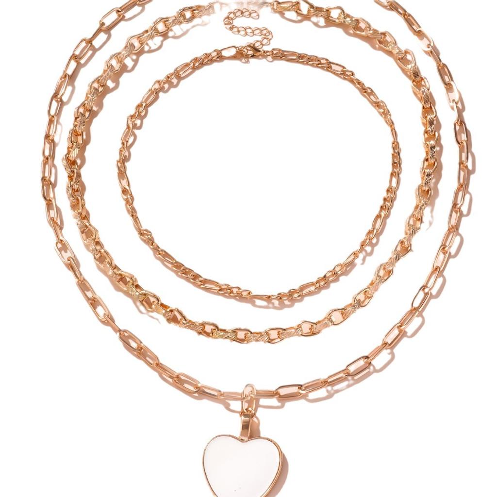 Нишевое ретро персонализированное металлическое ожерелье толстая цепь любовь сплав кулон женский набор ожерелий