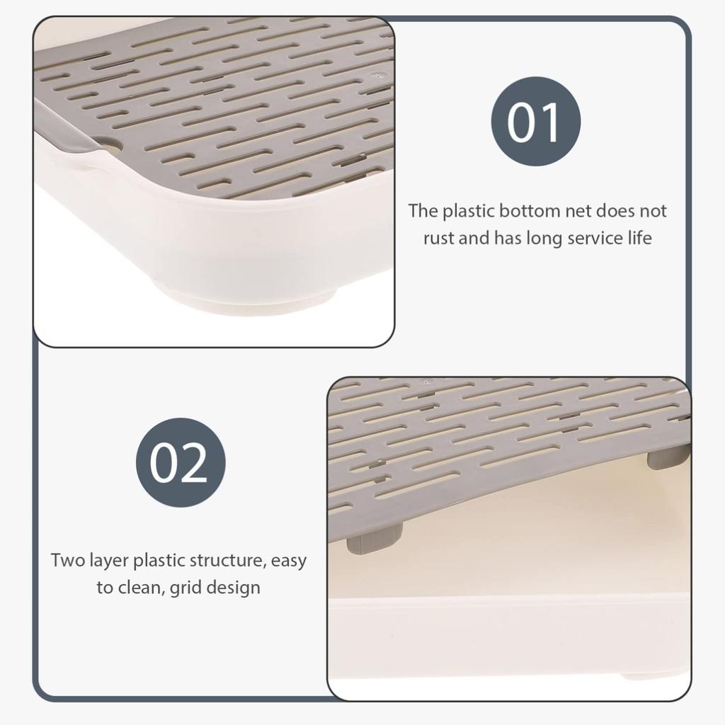 Поднос для чашки воды, двухслойный поднос для дома, гостиной, прямоугольный поднос для чая, поднос для фруктов, пластиковая креативная корзина