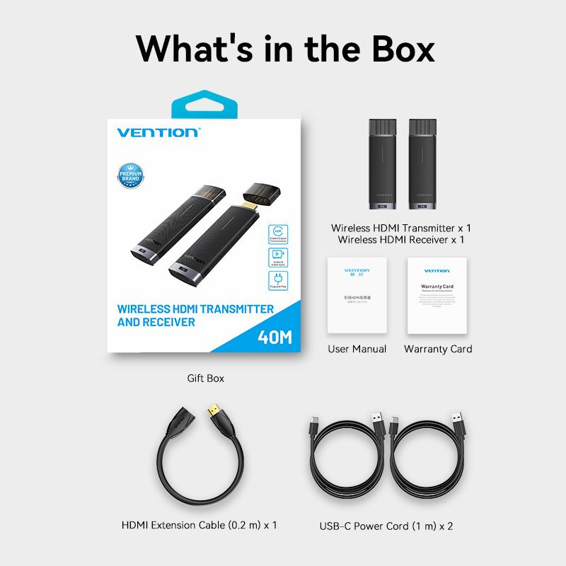 Vention беспроводной HDMI ТВ-приемник 5 ГГц WiFi-дисплей проектор HD TV Dongle Smart Stick для Android IOS 40 м HDMI беспроводной адаптер