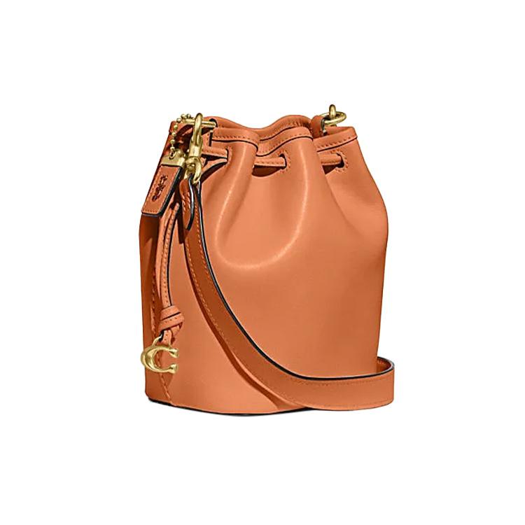 New COACH Camila Cow Leather Bucket Bag, Shoulder Bag, Crossbody Bag Regular Women's Orange CJ835-B4UC8